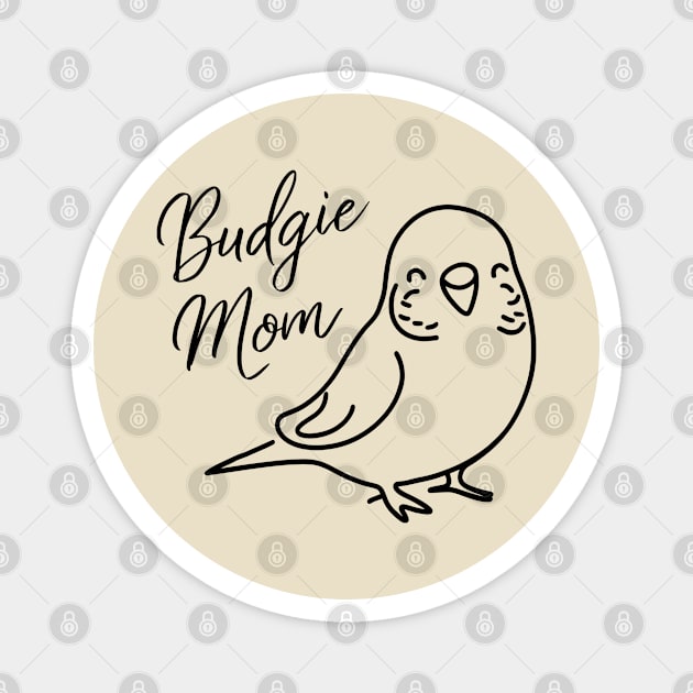 Budgie Mom Line Art Magnet by y2klementine